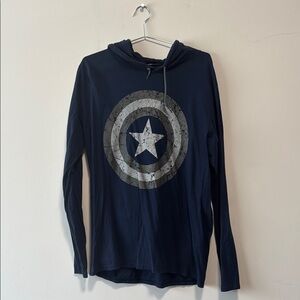 Disney Parks Marvel Studios Navy Blue Long Sleeve top with hood in Size …